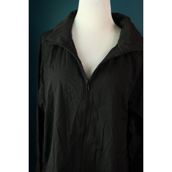 NWT Victoria Secret PINK Mock Neck Anorak Black  Windbreaker Jacket L/XL  Hood - Picture 5 of 11